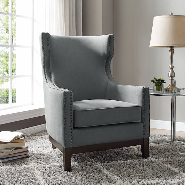 Roswell Linen Accent Chair - Gray