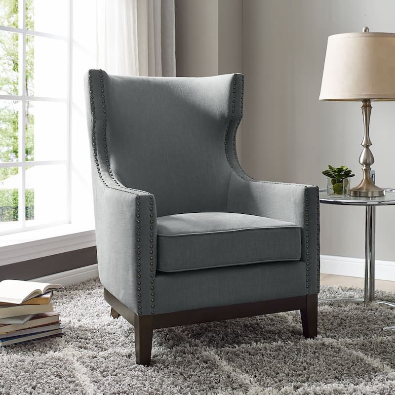 Roswell Linen Accent Chair - Gray