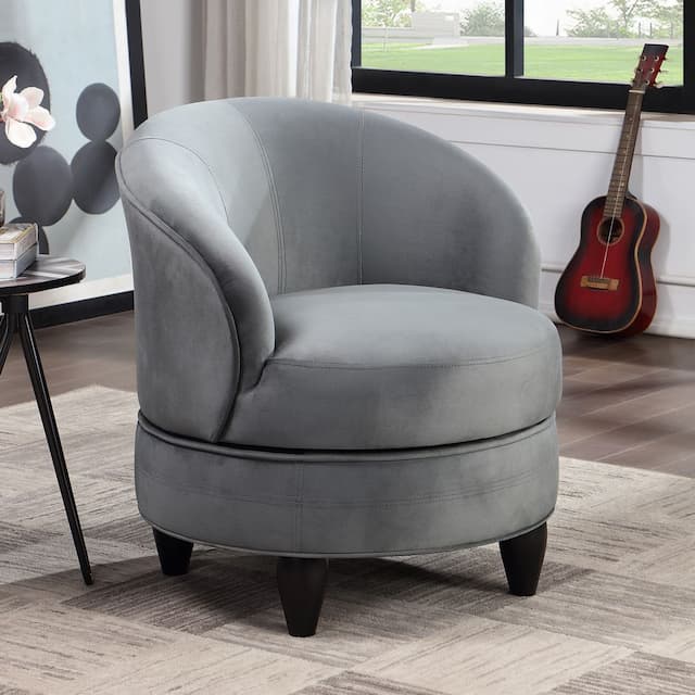 Sophia Swivel Accent Chair Gray Velvet