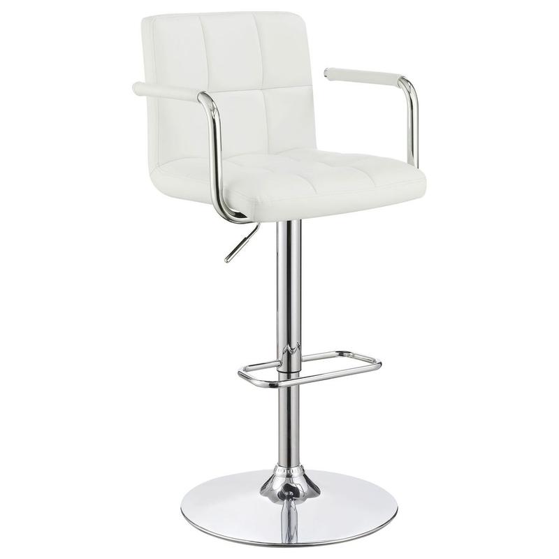 Palomar Adjustable Height Bar Stool White and Chrome