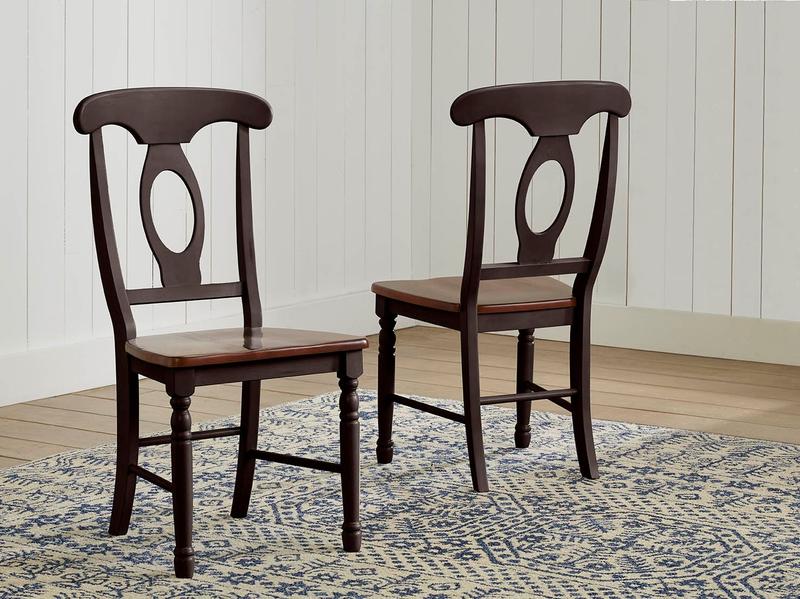 British Isles Napoleon Side Chair, Oak-Black Finish