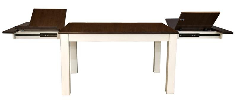 Mariposa 64" - 100" Dining Height Leg Table with (2) 18" Butterfly Leaves, Cocoa-Chalk Finish