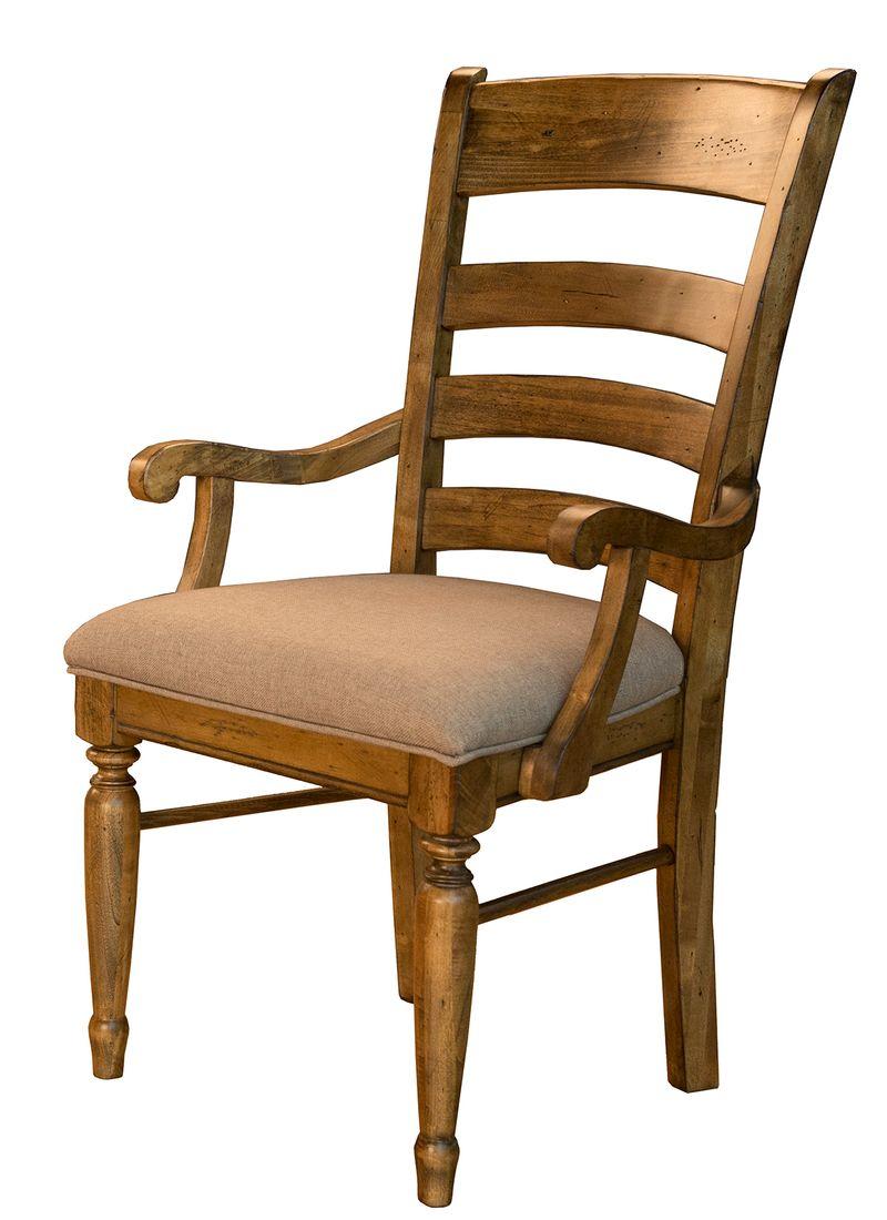 Bennett Ladderback Arm Chair With Upholstered Seating