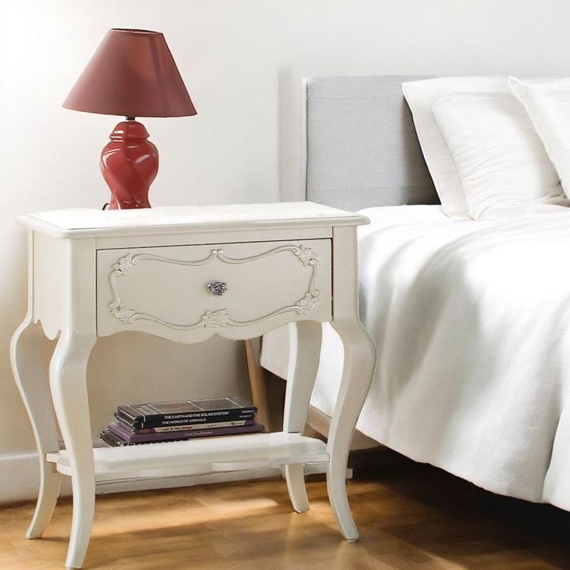 Edalene Pearl White Nightstand