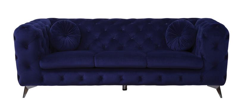Atronia Blue Velvet Sofa