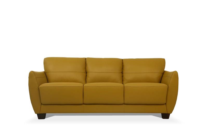 Valeria Mustard Top Grain Leather Sofa