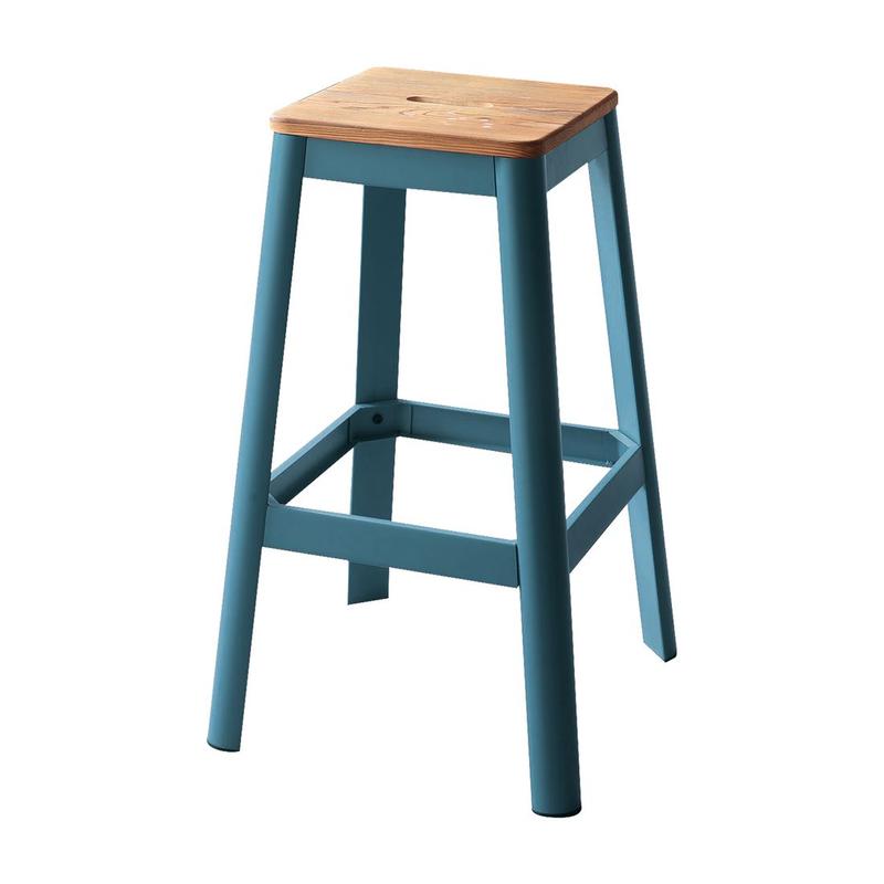 Jacotte Natural & Teal Bar Stool
