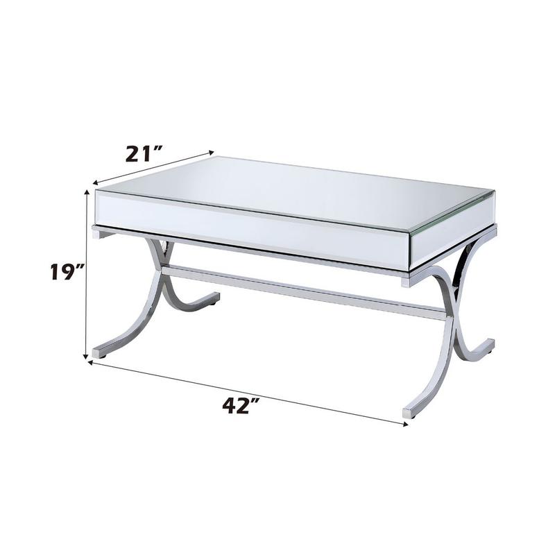 Yuri Mirrored & Chrome Coffee Table