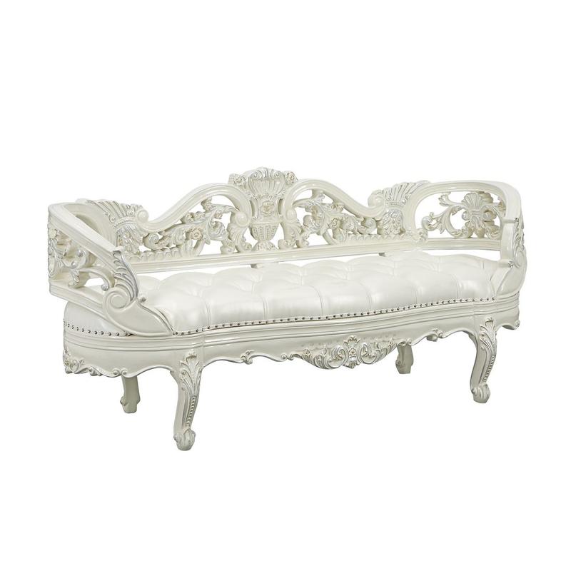 Adara Antique White Finish Bench