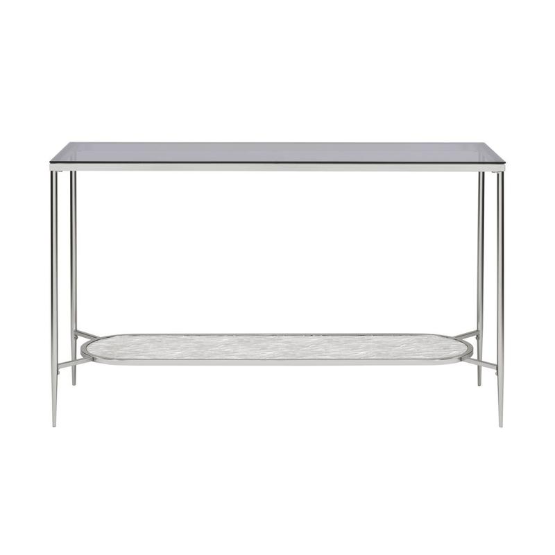 Adelrik Glass & Chrome Finish Sofa Table