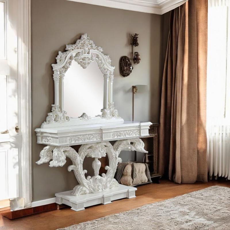 Vanaheim Antique White Finish Sofa Table