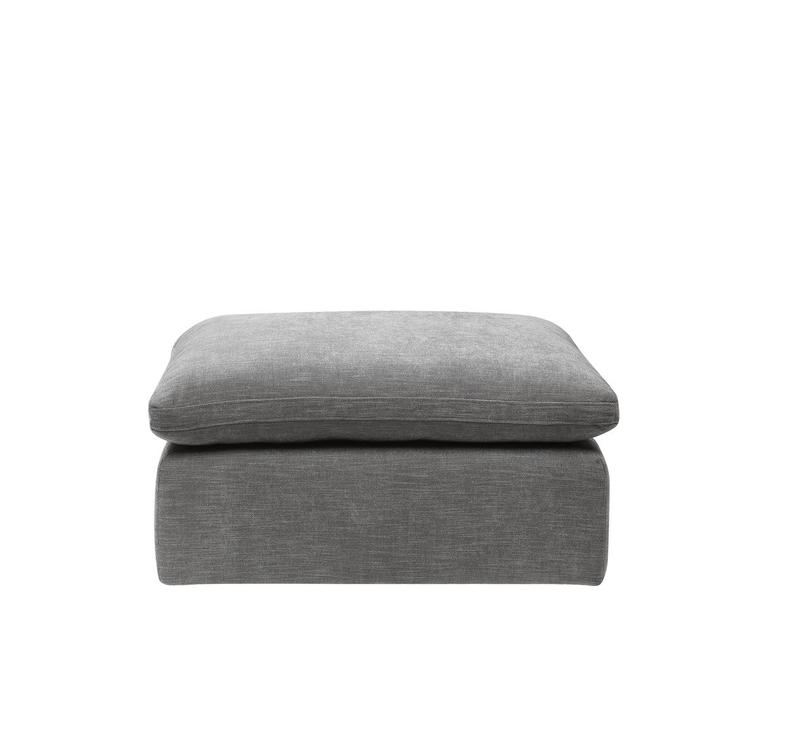 Naveen Gray Linen Modular - Ottoman (Similar Lv01105)