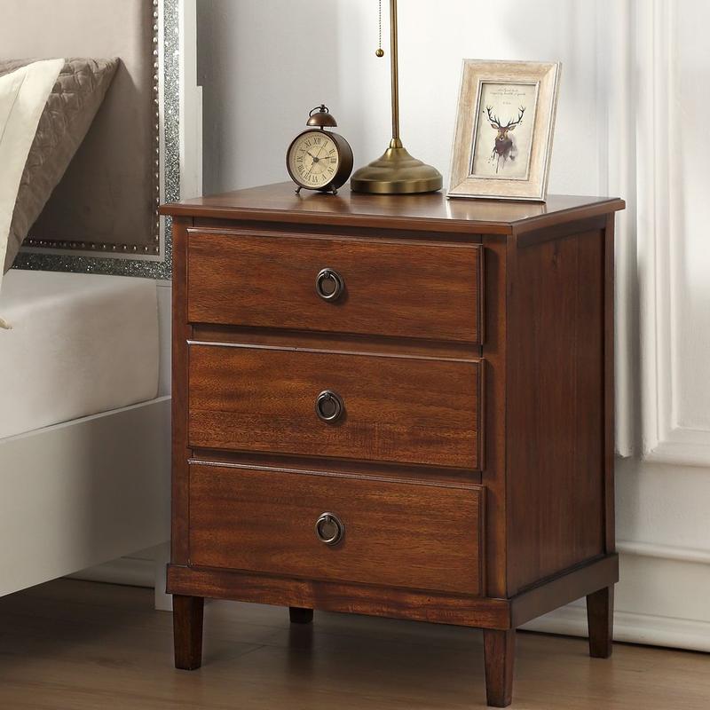 Cambridge Brown 3-Drawer Nightstand