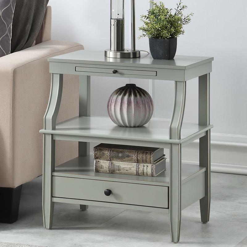 Newton Antique Grey Storage Nightstand