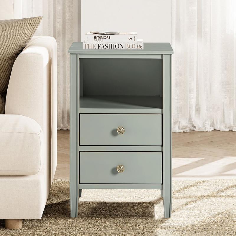 Winsley 2-drawer storage Nightstand - Antique Gray