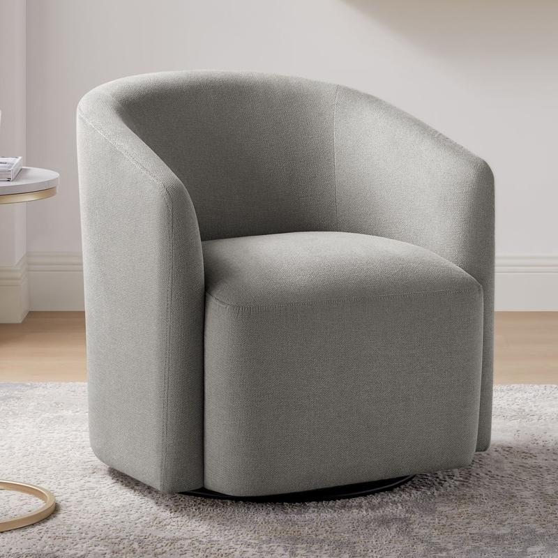 Amhurst Grey Swivel Barrel Chair