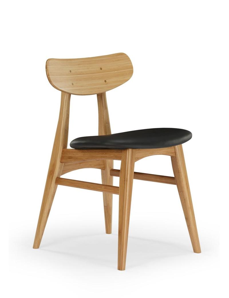 Cassia Dining Chair With Leather Seat, Caramelized, (Set of 2)