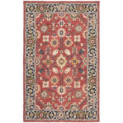 Alfresco 28404 Red/ Blue Hand-crafted Wool Area Rug - 3'6" x 5'6"