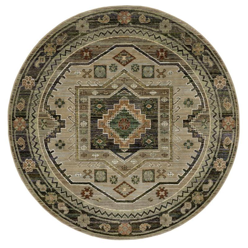 Andorra 2442D Grey/ Green Indoor Rug Area Rug