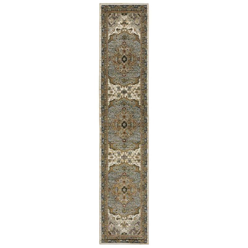 Andorra 2451B Ivory/ Blue Indoor Area Rug