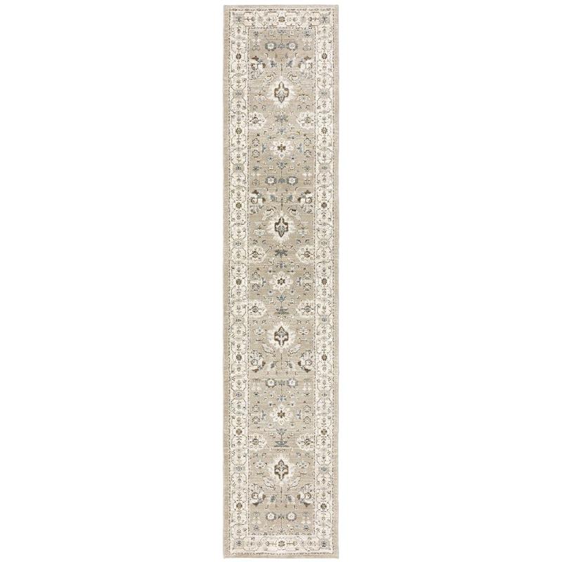 Andorra 8930L Beige/ Ivory Indoor Area Rug - 2'6" x 12'