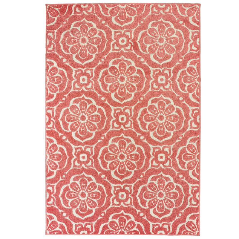 Barbados 539O4 Pink/ Ivory Indoor/Outdoor Area Rug - 9'10" x 12'10"