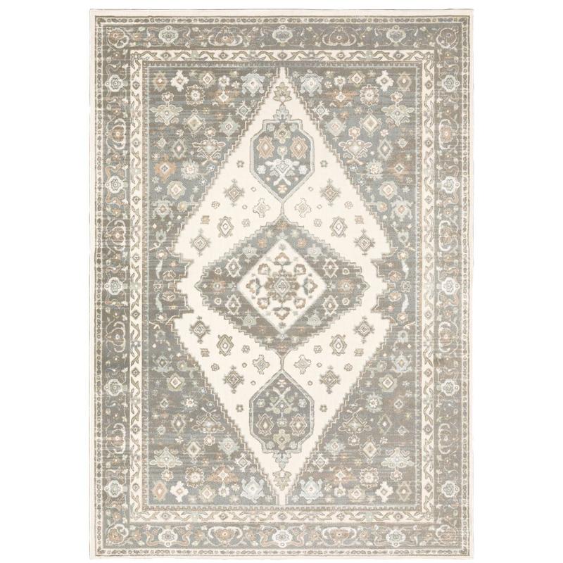 Capistrano 511E1 Ivory/ Grey Indoor Area Rug - 5'3" x 7'6"