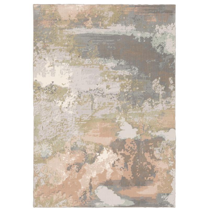 Capistrano 536A1 Grey/ Pink Indoor Area Rug - 6'7" x 9'6"