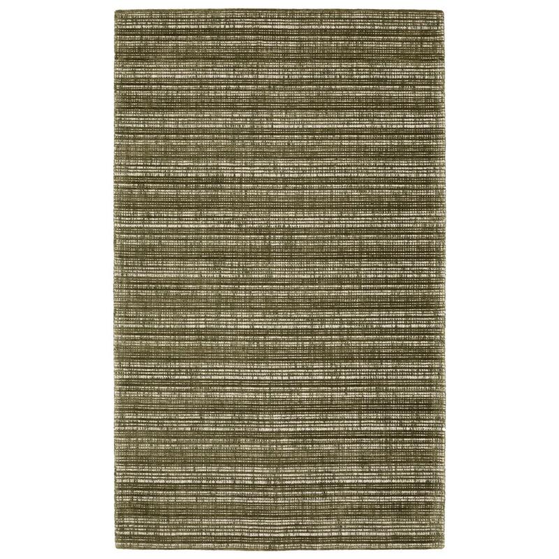 Circa CIR07 Green/ Ivory Hand-crafted Wool Blend Area Rug - 2'6" x 8'
