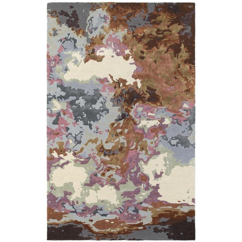Galaxy 21905 Blue/ Brown Hand-crafted Wool Blend Area Rug - 3'6" x 5'6"