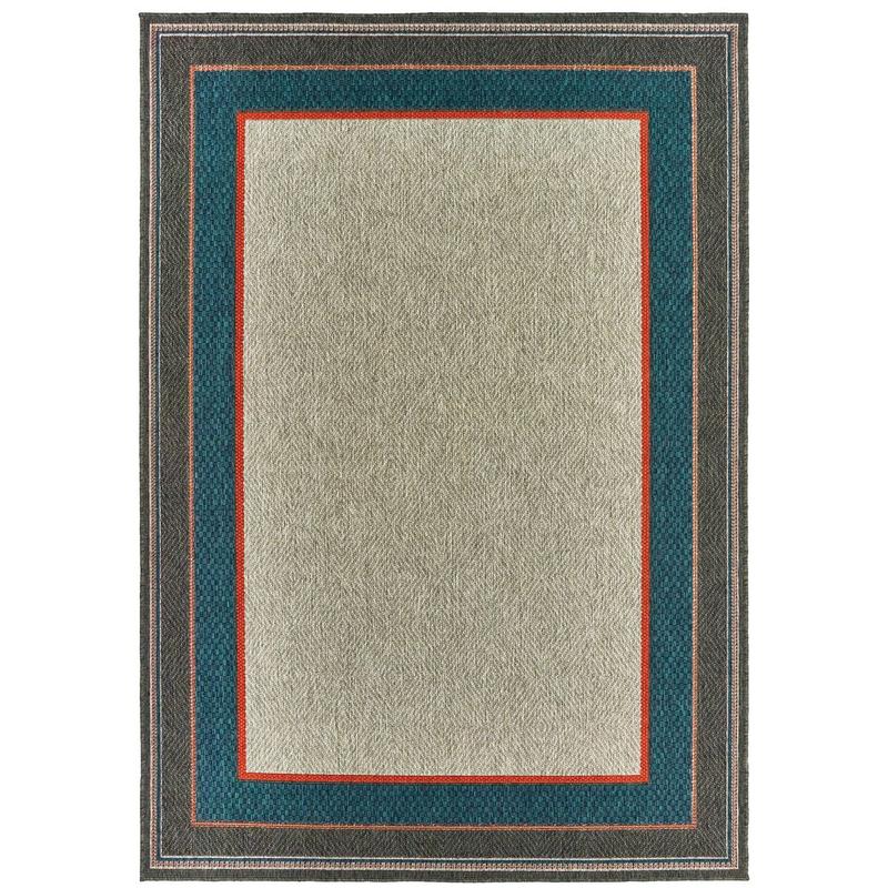 Latitude 8021L Grey/ Teal Indoor/Outdoor Area Rug