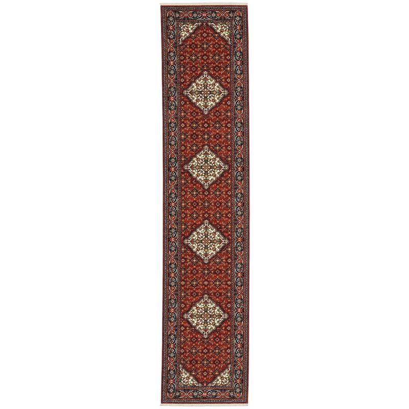 Lilihan 001C6 Red/ Blue Indoor Area Rug - 2'6" x 12'