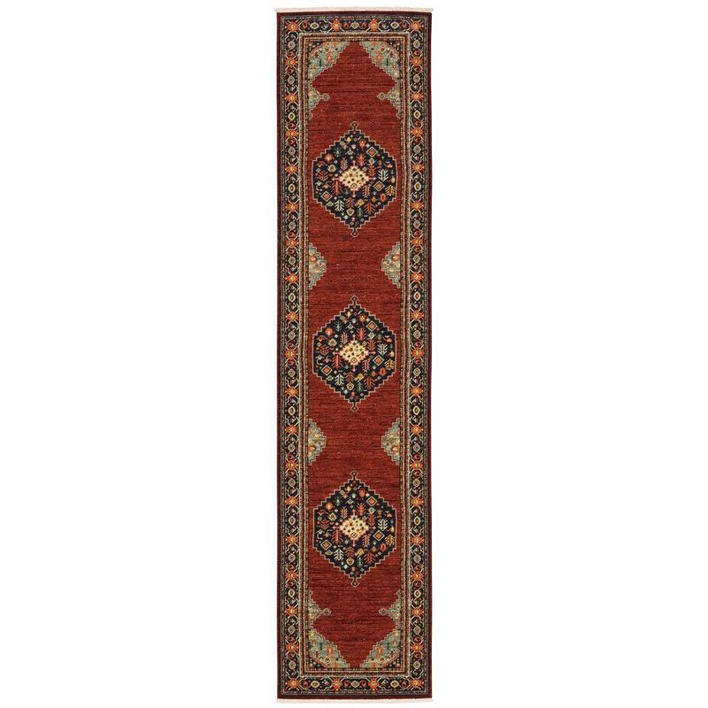 Lilihan 5503M Red/ Blue Indoor Area Rug