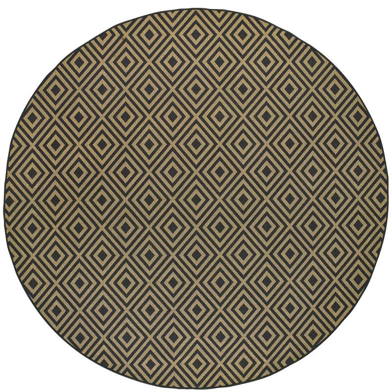 Marina 2335K Black/ Tan Indoor/Outdoor Area Rug