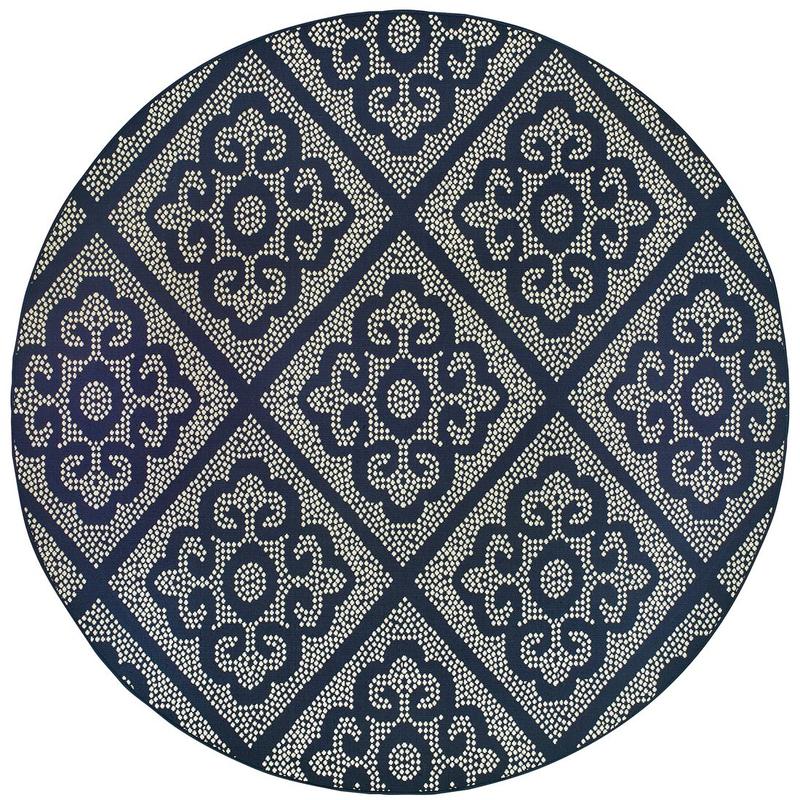 Marina 3804B Navy/ Ivory Indoor/Outdoor Area Rug