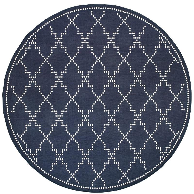 Marina 7765B Navy/ Ivory Indoor/Outdoor Area Rug