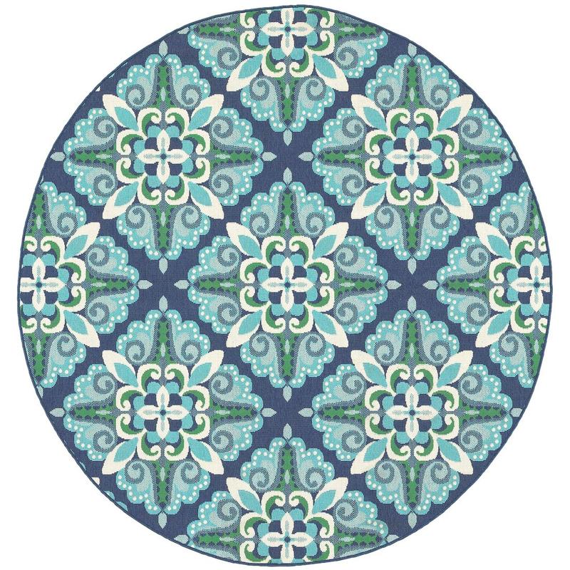 Meridian 2206B Blue/ Green Indoor/Outdoor Area Rug