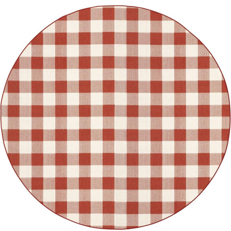 Meridian 2598R Red/ Ivory Indoor/Outdoor Area Rug