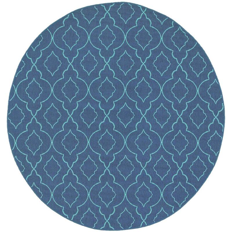 Meridian 7541B Navy/ Blue Indoor/Outdoor Area Rug