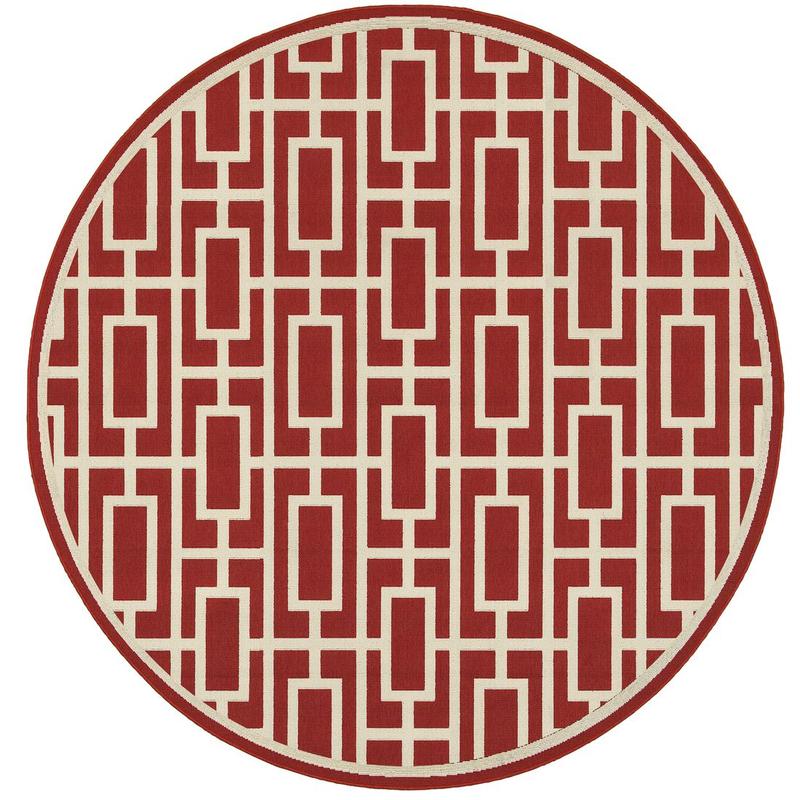 Meridian 9754R Red/ Ivory Indoor/Outdoor Area Rug