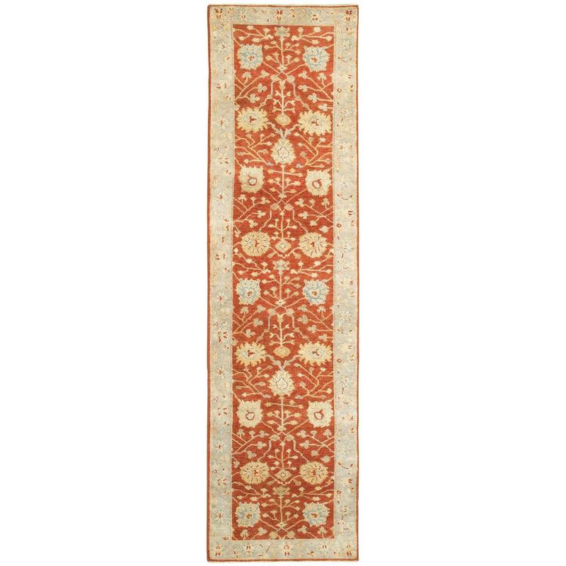 Palace 10306 Red/ Grey Hand-crafted Wool Area Rug - 2'6" x 10'