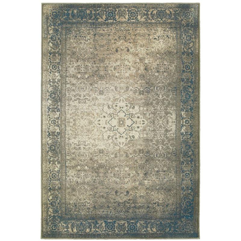 Pasha 1330E Blue/ Beige Indoor Area Rug
