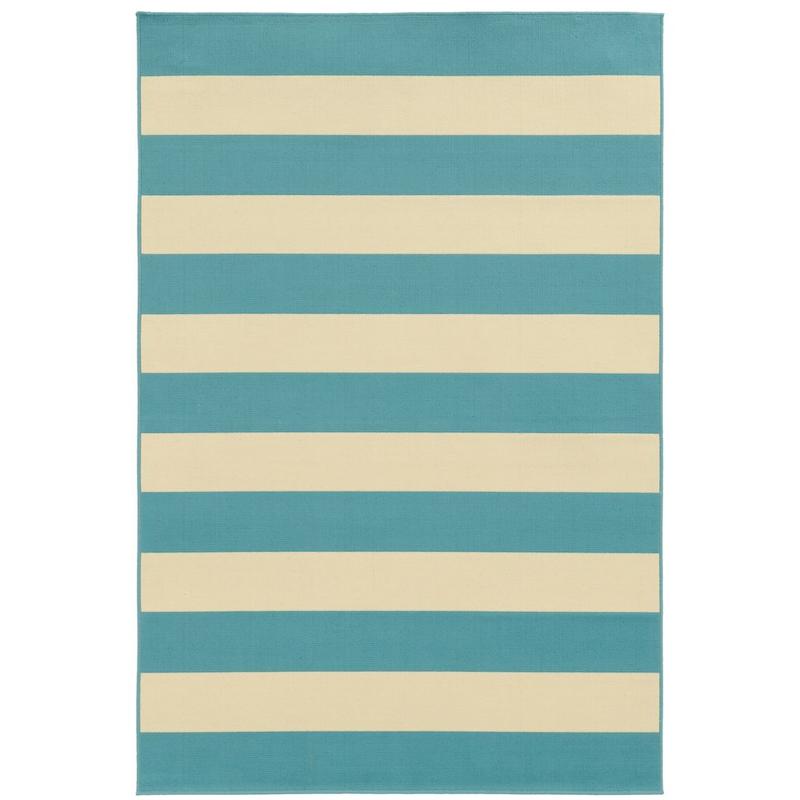Riviera 4768G Blue/ Ivory Indoor/Outdoor Area Rug - 8'6" x 13'