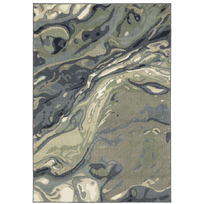 Seneca SE10A Blue/ Sage Indoor Area Rug - 9'10" x 12'10"