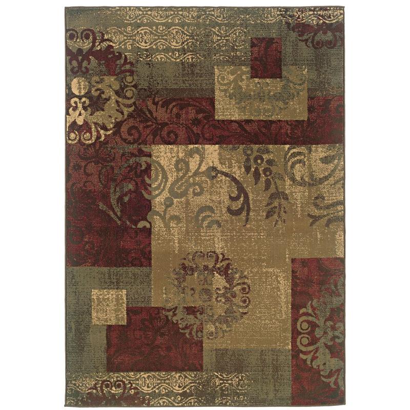 Tybee 851U6 Green/ Red Indoor Area Rug - 1'10" x 2'10"