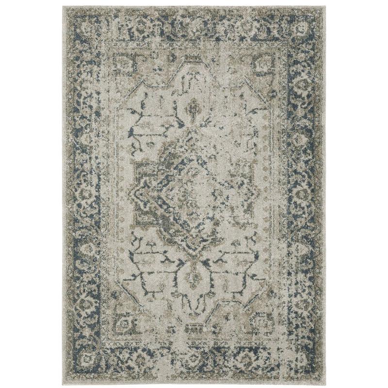 Alton 002W9 Grey/ Blue Indoor Area Rug - 9'10" x 12'10"