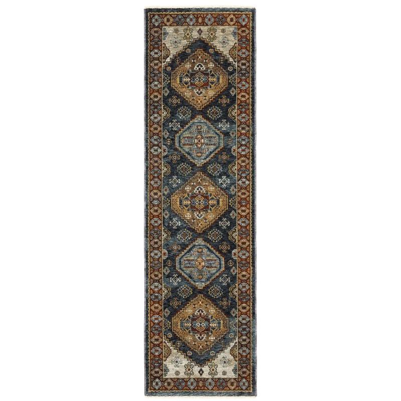 Aberdeen 005W1 Blue/ Multi Indoor Area Rug - 2'3" x 7'6"
