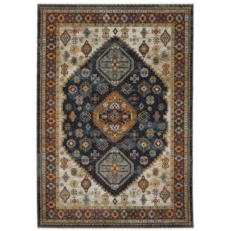 Aberdeen 005W1 Blue/ Multi Indoor Area Rug - 5'3" x 7'6"