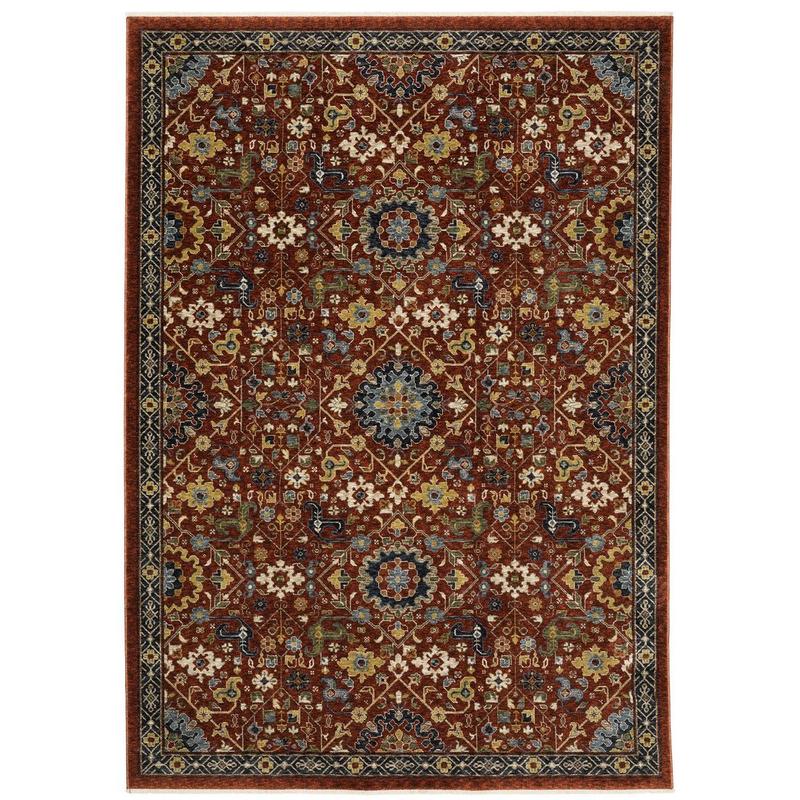 Aberdeen 006R1 Red/ Multi Indoor Area Rug - 6'7" x 9'6"