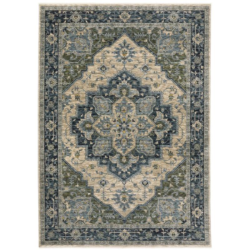 Aberdeen 051G1 Blue/ Tan Indoor Area Rug - 3'3" x 5'
